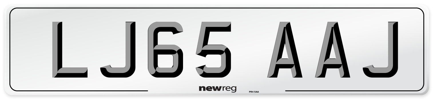 LJ65 AAJ Number Plate from New Reg